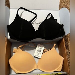 Pepper Zero-G Wirefree Lift Up Bras (2) 34b Buff and Black